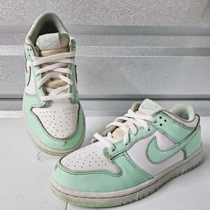 Nike Dunk Low Pre-School Mint Green White Sneakers Youth Shoes Size 2.5Y‎